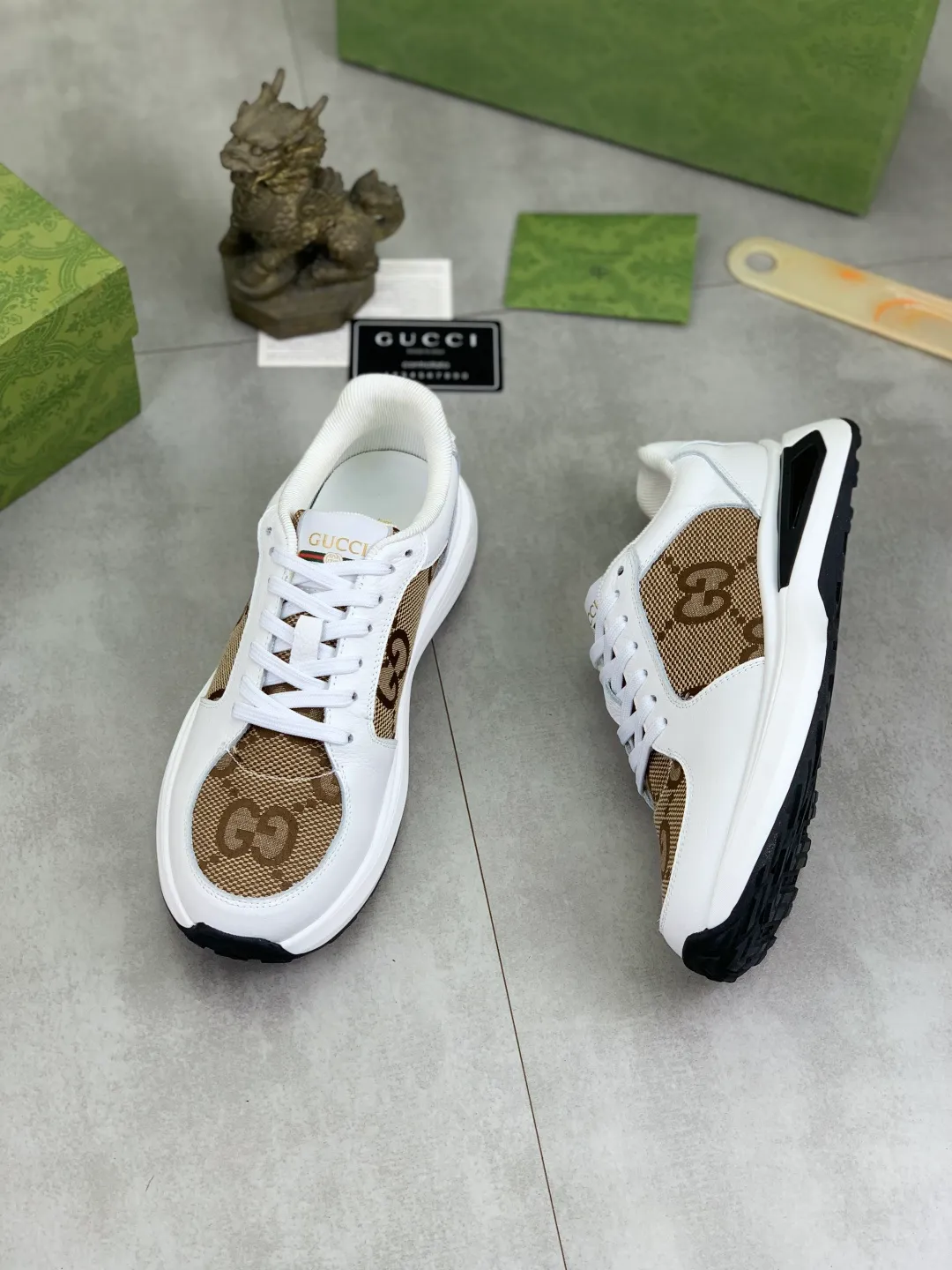 Men's shoes 💰P460💰【New model】🆘 The latest model from Gucci official website🎁Classic casual and fashionable men's shoes👟Best model💥The style is simple and elegant, exclusive for trendy men. Unique official website latest brand elements👑Gucci original decoration, fashionable and generous, the fabric is made of original soft calfskin➕Comfortable soft pigskin lining ✅Wear-resistant rubber outsole specified on the official website_Full of elasticity, the classic model taken at the counter 🎬Color: 3️⃣colors available😍Number of codes: 38-44 (45 46 customized)
